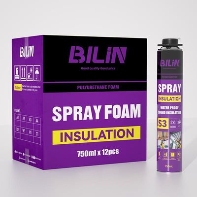 750ml phun PU Foam Flame Retardant Polyurethane Expanding Foam Lightweight