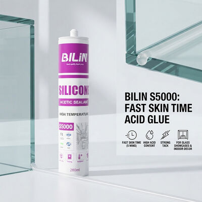 Chất lượng Thời gian nhanh chóng của da Axit keo silicone keo dính mạnh cho kính trưng bày và trang trí trong nhà nhà máy